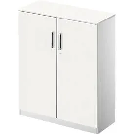 Schäfer Shop Genius Flügeltürenschrank TETRIS SOLID, 3 OH, B 800 mm, abschliessbar, mit Abdeckplatte, weiss/weissalu