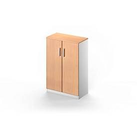 Schäfer Shop Genius Flügeltürenschrank TETRIS SOLID, 3 OH, B 800 x H 1170 mm, 2 Böden, Buche/weissalu