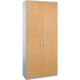 Schäfer Shop Genius Flügeltürenschrank TETRIS SOLID, Stahlkorpus, 6 OH, B 1000 mm, abschliessbar, Buche-Dekor/weissalu