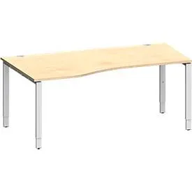 Schäfer Shop Genius Freiformschreibtisch MODENA FLEX, Ansatz links, B 1800 mm, Ahorn