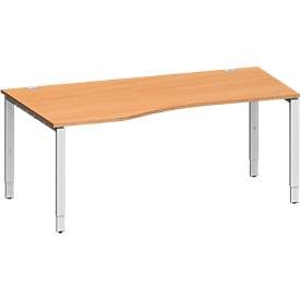 Schäfer Shop Genius Freiformschreibtisch MODENA FLEX, Ansatz links, B 1800 mm, Buche