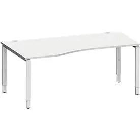 Schäfer Shop Genius Freiformschreibtisch MODENA FLEX, Ansatz links, B 1800 mm, lichtgrau