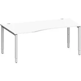 Schäfer Shop Genius Freiformschreibtisch MODENA FLEX, Ansatz links, B 1800 mm, weiss