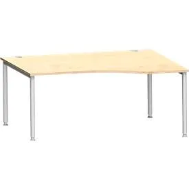 Schäfer Shop Genius Freiformschreibtisch MODENA FLEX, Ansatz rechts B 1800 mm, Ahorn