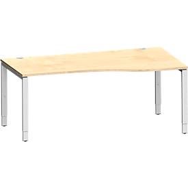 Schäfer Shop Genius Freiformschreibtisch MODENA FLEX, Ansatz rechts, B 1800 mm, Ahorn