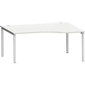 Schäfer Shop Genius Freiformschreibtisch MODENA FLEX, Ansatz rechts B 1800 mm, lichtgrau