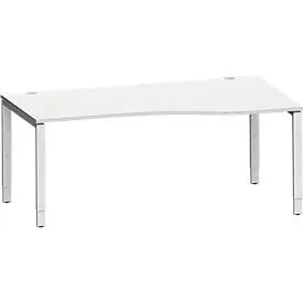 Schäfer Shop Genius Freiformschreibtisch MODENA FLEX, Ansatz rechts, B 1800 mm, lichtgrau