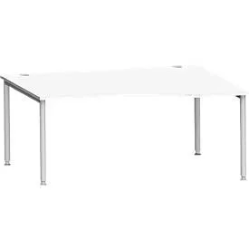 Schäfer Shop Genius Freiformschreibtisch MODENA FLEX, Ansatz rechts B 1800 mm, weiss