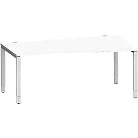 Schäfer Shop Genius Freiformschreibtisch MODENA FLEX, Ansatz rechts, B 1800 mm, weiss