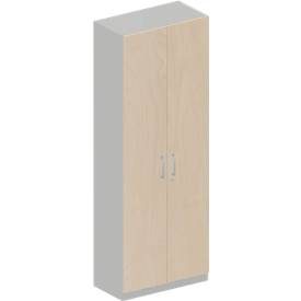 Schäfer Shop Genius Garderobenschrank TETRIS SOLID, 6 Ordnerhöhen, 1 Fachboden, Kleiderstange, abschliessbar, B 800 x T 412 x H 2239 mm, weissalu/Ahorn
