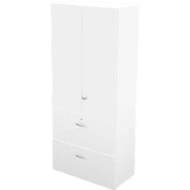 Schäfer Shop Genius Hängeregistraturschrank TETRIS WALL, 3 Ordnerhöhen, 2 Schübe, B 800 x T 440 x H 1880 mm, weiss
