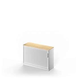 Schäfer Shop Genius Querrollladenschrank TETRIS SOLID, 2 OH, B 1200 x H 818 mm, mit Boden, Ahorn/weissalu