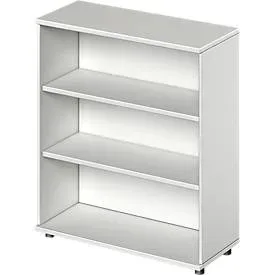 Schäfer Shop Genius Regal TETRIS WOOD, 3 OH, Höhe inkl. Gleiter, B 1000 mm, lichtgrau