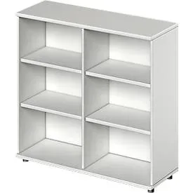 Schäfer Shop Genius Regal TETRIS WOOD, 3 OH, Höhe inkl. Gleiter, B 1200 mm, lichtgrau