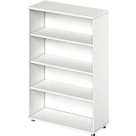 Schäfer Shop Genius Regal TETRIS WOOD, 4 OH, Höhe inkl. Gleiter, B 1000 mm, weiss