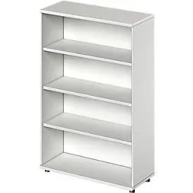 Schäfer Shop Genius Regal TETRIS WOOD, 4 OH, Höhe inkl. Gleiter, B 1000 mm, lichtgrau