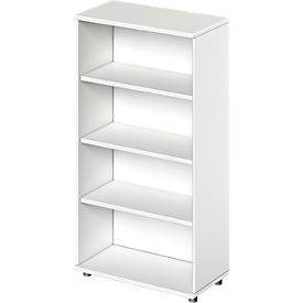Schäfer Shop Genius Regal TETRIS WOOD, 4 OH, Höhe inkl. Gleiter, B 800 mm, weiss
