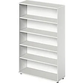 Schäfer Shop Genius Regal TETRIS WOOD, 5 OH, Höhe inkl. Gleiter, B 1000 mm, lichtgrau