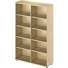 Schäfer Shop Genius Regal TETRIS WOOD, 5 OH, Höhe inkl. Gleiter, B 1200 mm, Ahorn-Dekor