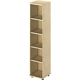 Schäfer Shop Genius Regal TETRIS WOOD, 5 OH, Höhe inkl. Gleiter, B 400 mm, Ahorn-Dekor