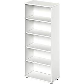 Schäfer Shop Genius Regal TETRIS WOOD, 5 OH, Höhe inkl. Gleiter, B 800 mm, weiss