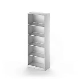 Schäfer Shop Genius Regal TETRIS SOLID, Stahlkorpus, 5 OH, B 800 x T 413 x H 2143 mm, weissalu