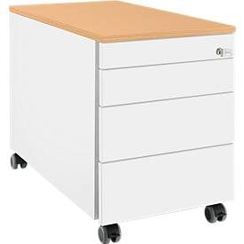 Schäfer Shop Genius Rollcontainer 1233, weiss/Buche-Dekor