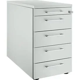 Schäfer Shop Genius Standcontainer 13333, mit Griff eckig, B 435 x H 717 mm, lichtgrau/lichtgrau/lichtgrau