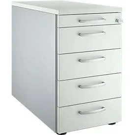 Schäfer Shop Genius Standcontainer 13333, mit Griff rund, B 435 x H 717 mm, lichtgrau/weissalu