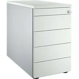 Schäfer Shop Genius Standcontainer 13333, mit Griffnut, B 435 x H 717 mm, weissalu/lichtgrau/lichtgrau