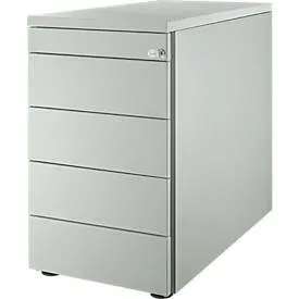 Schäfer Shop Genius Standcontainer 13333, mit Griffnut, B 435 x T 800 x H 717 mm, lichtgrau/lichtgrau/lichtgrau