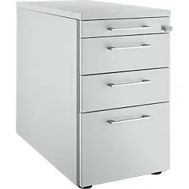 Schäfer Shop Genius Standcontainer 1336, mit Griff eckig, B 435 x H 717 mm, lichtgrau/lichtrau/lichtgrau