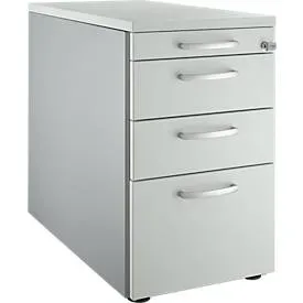 Schäfer Shop Genius Standcontainer 1336, mit Griff rund, B 435 x H 717 mm, weissalu/lichtgrau/lichtgrau