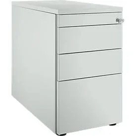 Schäfer Shop Genius Standcontainer 1336, mit Griffnut, B 435 x H 717 mm, lichtgrau/lichtgrau/lichtgrau
