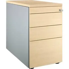 Schäfer Shop Genius Standcontainer 1336, mit Griffnut, B 435 x H 717 mm, weissalu/weissalu/Ahorn-Dekor