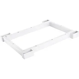 Schäfer Shop Genius Stahlsockel TETRIS WOOD, Zurückgesetzt, für Regale/Schränke B 400 mm, weiss
