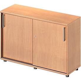 Schäfer Shop Genius Schiebetürenschrank TETRIS WOOD, 2 OH, B 1200 mm, Höhe inkl. Gleiter, Buche-Dekor