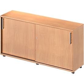 Schäfer Shop Genius Schiebetürenschrank TETRIS WOOD, 2 OH, B 1600 mm, Höhe inkl. Gleiter, Buche-Dekor