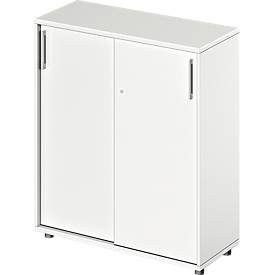 Schäfer Shop Genius Schiebetürenschrank TETRIS WOOD, 3 OH, B 1000 mm, Höhe inkl. Gleiter, weiss
