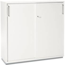 Schäfer Shop Genius Schiebetürenschrank TETRIS WOOD, 3 OH, B 1200 mm, Höhe inkl. Gleiter, weiss