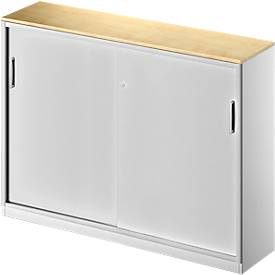 Schäfer Shop Genius Schiebetürenschrank TETRIS SOLID, 3 OH, Mitteltrennwand, B 1600 x T 413 x H 1170 mm, Ahorn/weissalu