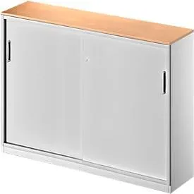 Schäfer Shop Genius Schiebetürenschrank TETRIS SOLID, 3 OH, Mitteltrennwand, B 1600 x T 413 x H 1170 mm, Buche/weissalu