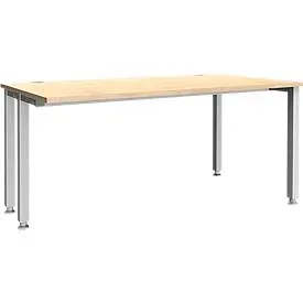 Schäfer Shop Genius Schreibtisch MODENA FLEX, 4-Fuss-Quadratrohr, verkürzte Seitenteile, B 1600 mm, ahorn