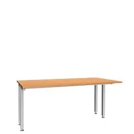 Schäfer Shop Genius Schreibtisch MODENA FLEX, 4-Fuss-Quadratrohr, verkürzte Seitenteile, B 1600 mm, buche