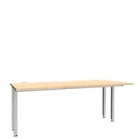 Schäfer Shop Genius Schreibtisch MODENA FLEX, 4-Fuss-Quadratrohr, verkürzte Seitenteile, B 1800 mm, ahorn