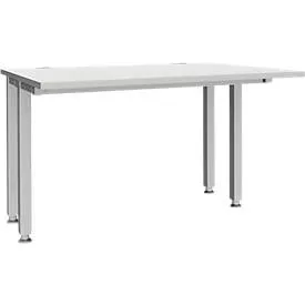 Schäfer Shop Genius Schreibtisch MODENA FLEX, 4-Fuss-Quadratrohr, verkürzte Seitenteile, B 1200 mm, lichtgrau