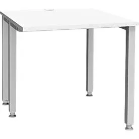 Schäfer Shop Genius Schreibtisch MODENA FLEX, 4-Fuss-Quadratrohr, verkürzte Seitenteile, B 800 mm, weiss