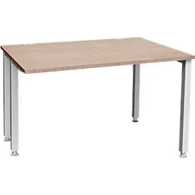 Schäfer Shop Genius Schreibtisch MODENA FLEX, 4-Fuss-Quadratrohr, verkürzte Seitenteile, B 800 mm, ahorn