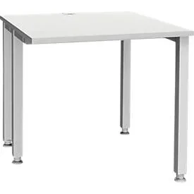 Schäfer Shop Genius Schreibtisch MODENA FLEX, 4-Fuss-Quadratrohr, verkürzte Seitenteile, B 800 mm, lichtgrau