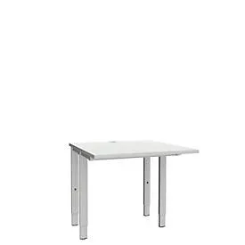 Schäfer Shop Genius Schreibtisch MODENA FLEX, 4-Fuss-Rechteckrohr, beidseitig, B 800 mm, lichtgrau
